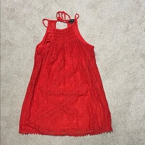 My Michelle Vibrant Red Lace Kids Dress